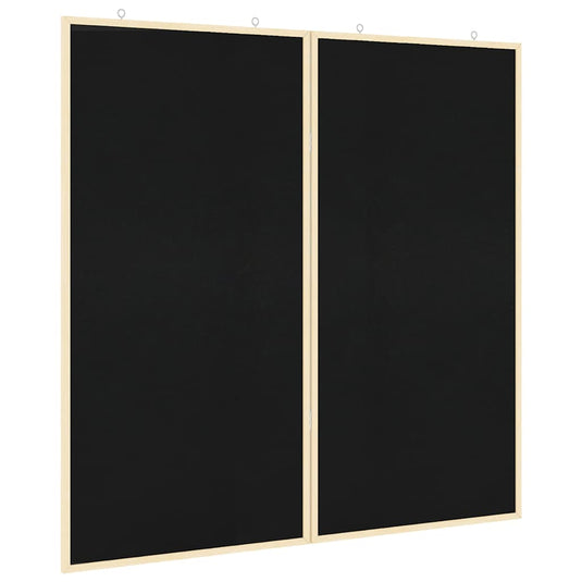 Vidaxl bulletinbord zwart 100 x 100 x 1,4 cm massief grenenhout