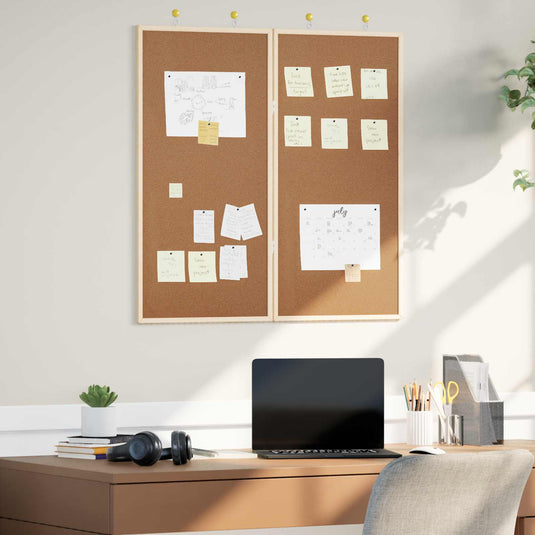 Vidaxl bulletinbord 80 x 80 x 1.4 cm massief grenenhout bruin