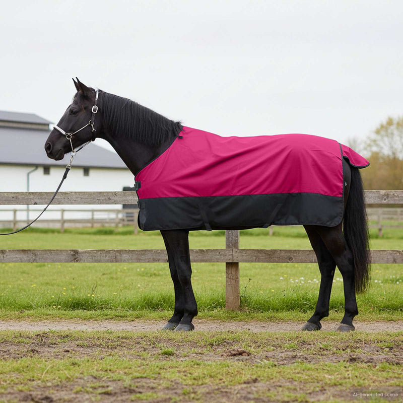 Afbeelding laden in galerijviewer, Vidaxl paardendeken roze en zwart 75 cm polyester
