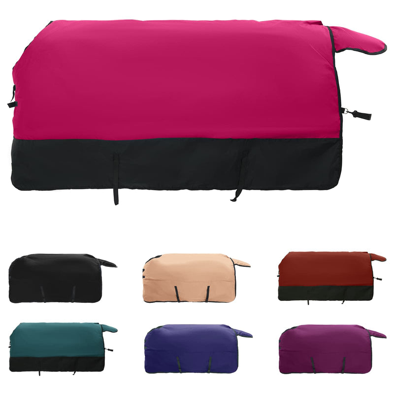 Afbeelding laden in galerijviewer, Vidaxl paardendeken roze en zwart 75 cm polyester
