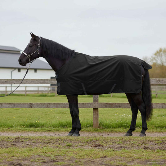 Vidaxl paardendeken donkergroen en zwart 85 cm polyester