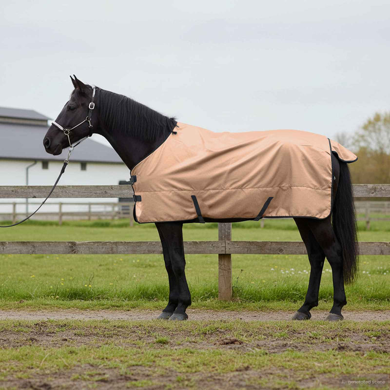 Afbeelding laden in galerijviewer, Vidaxl paardendeken cappuccino 125 cm polyester
