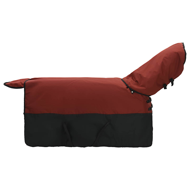 Afbeelding laden in galerijviewer, Vidaxl paardendeken bordeaux en zwart 105 cm polyester
