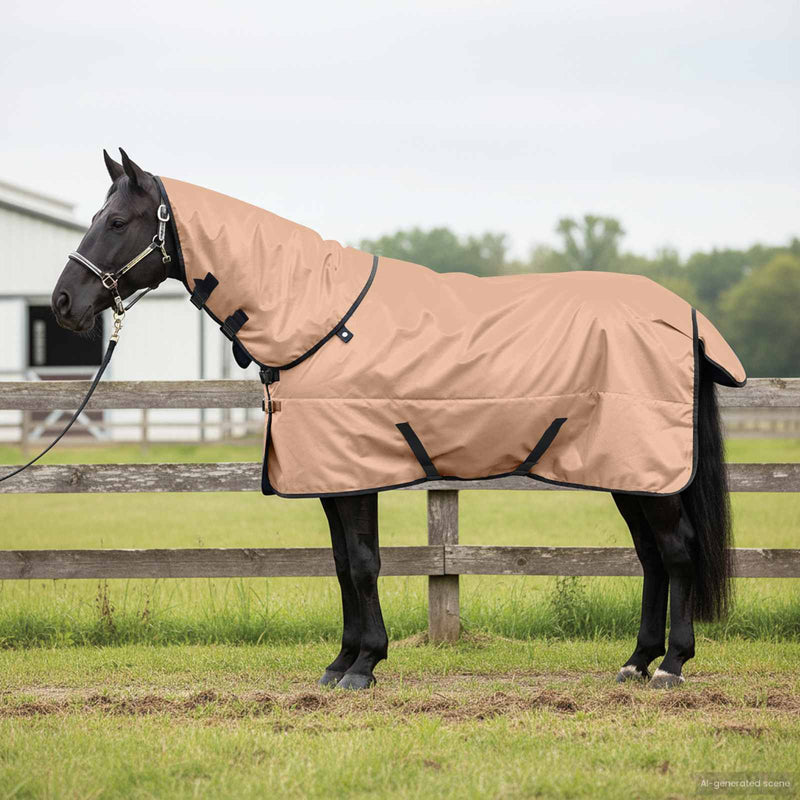 Afbeelding laden in galerijviewer, Vidaxl paardendeken cappuccino 75 cm polyester

