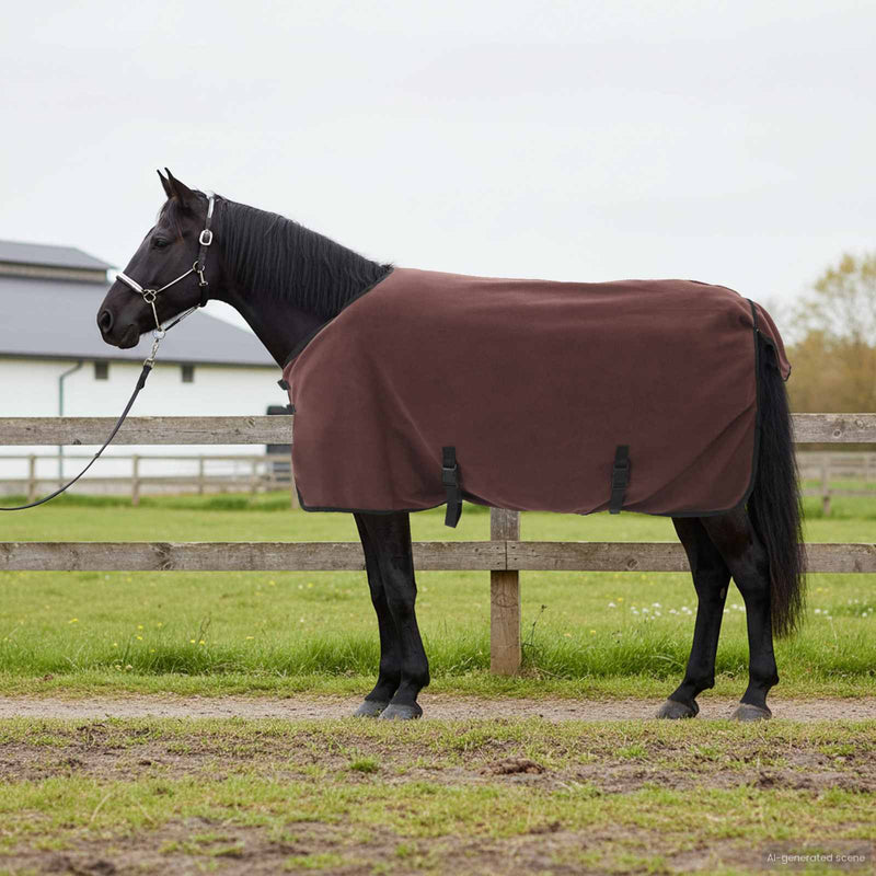 Afbeelding laden in galerijviewer, Vidaxl paardendeken volledig donkerbruin polyester
