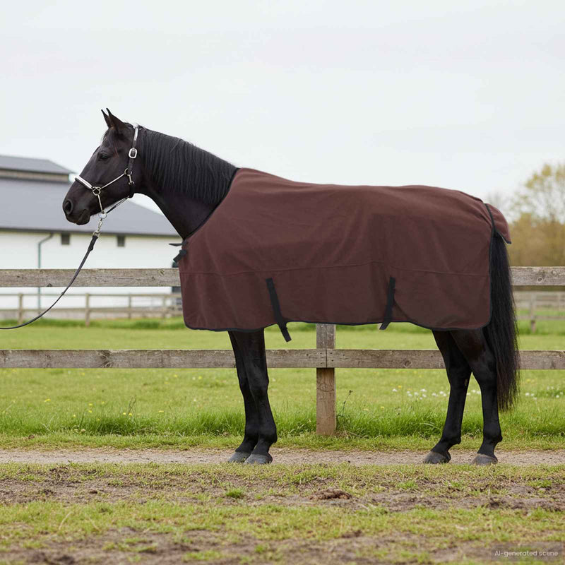 Afbeelding laden in galerijviewer, Vidaxl paardendeken volledig donkerbruin polyester
