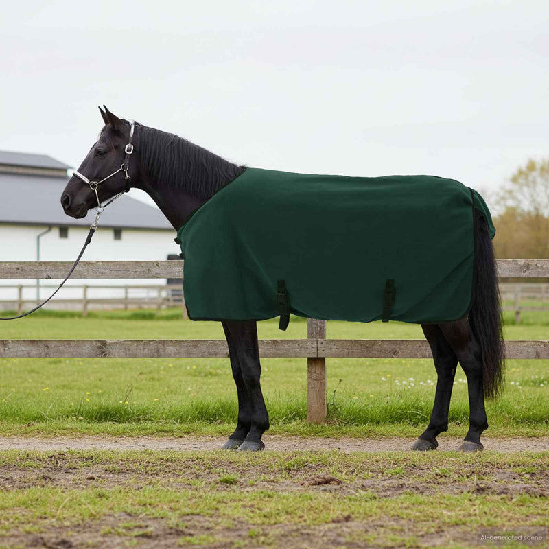 Afbeelding laden in galerijviewer, Vidaxl paardendeken volledig donkergroen polyester
