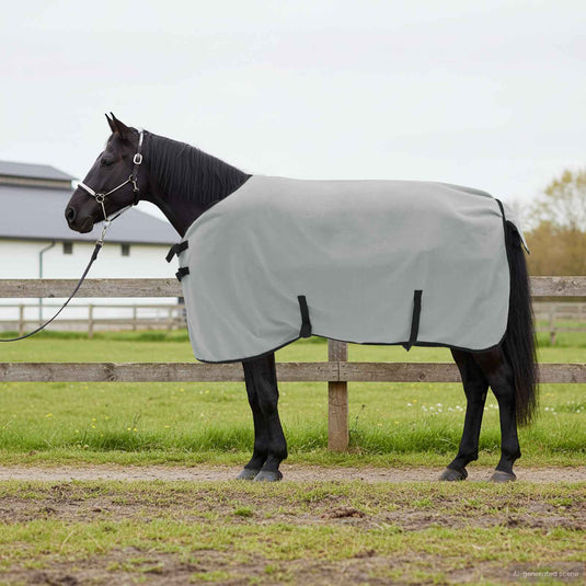 Vidaxl paardendeken volledig lichtgrijs en roze polyester