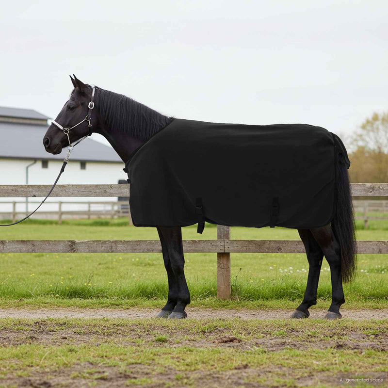 Afbeelding laden in galerijviewer, Vidaxl paardendeken zwart polyester
