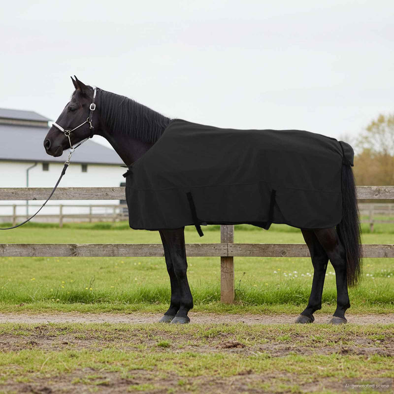 Afbeelding laden in galerijviewer, Vidaxl paardendeken zwart polyester
