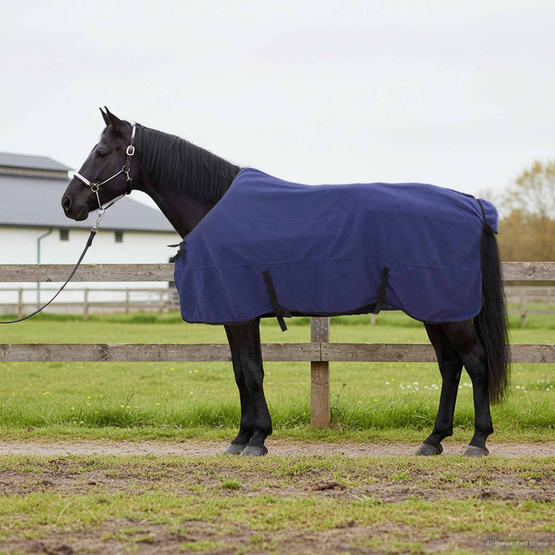 Afbeelding laden in galerijviewer, Vidaxl paardendeken marineblauw polyester
