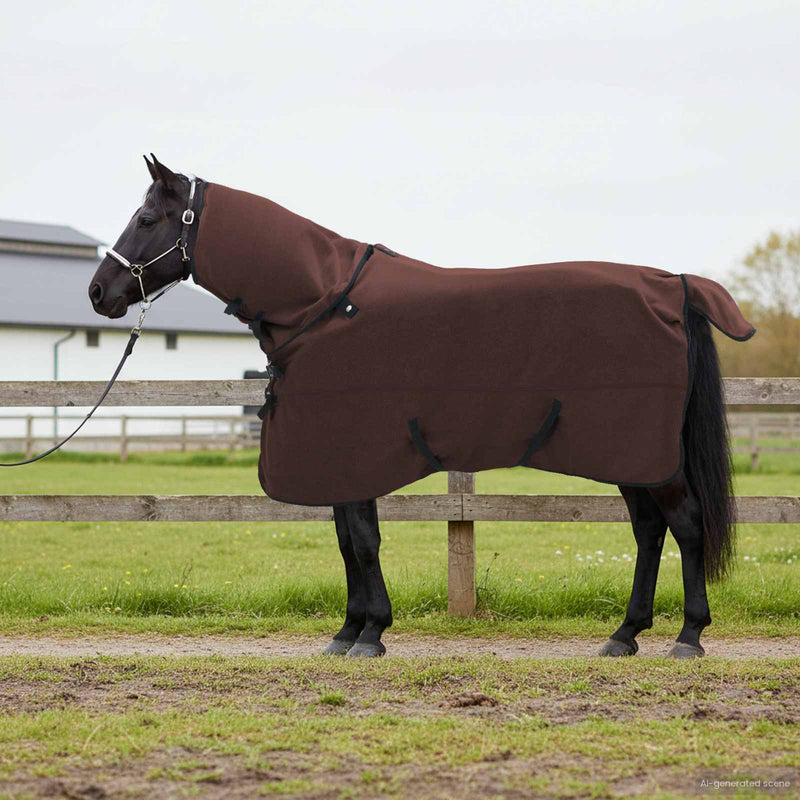 Afbeelding laden in galerijviewer, Vidaxl paardendeken volledig donkerbruin polyester
