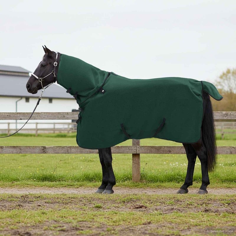 Afbeelding laden in galerijviewer, Vidaxl paardendeken volledig donkergroen polyester
