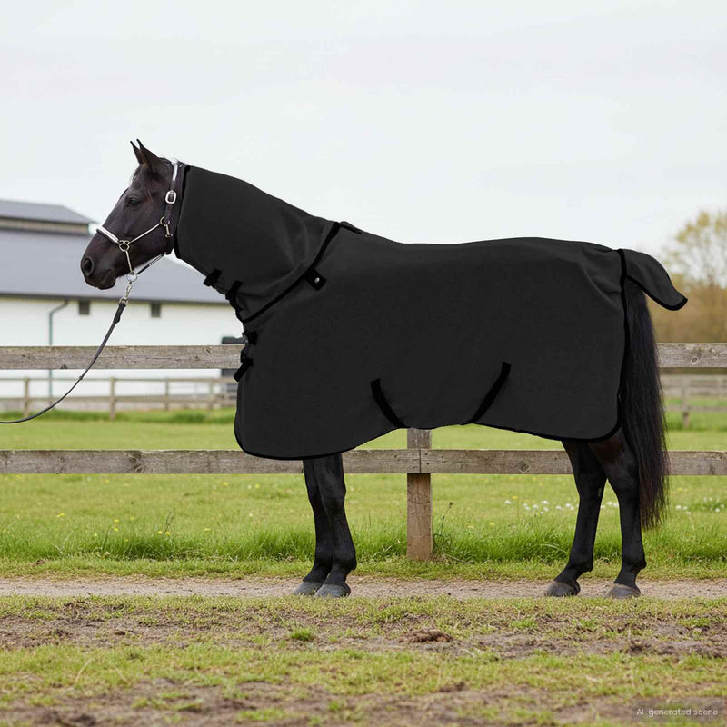 Afbeelding laden in galerijviewer, Vidaxl paardendeken zwart polyester
