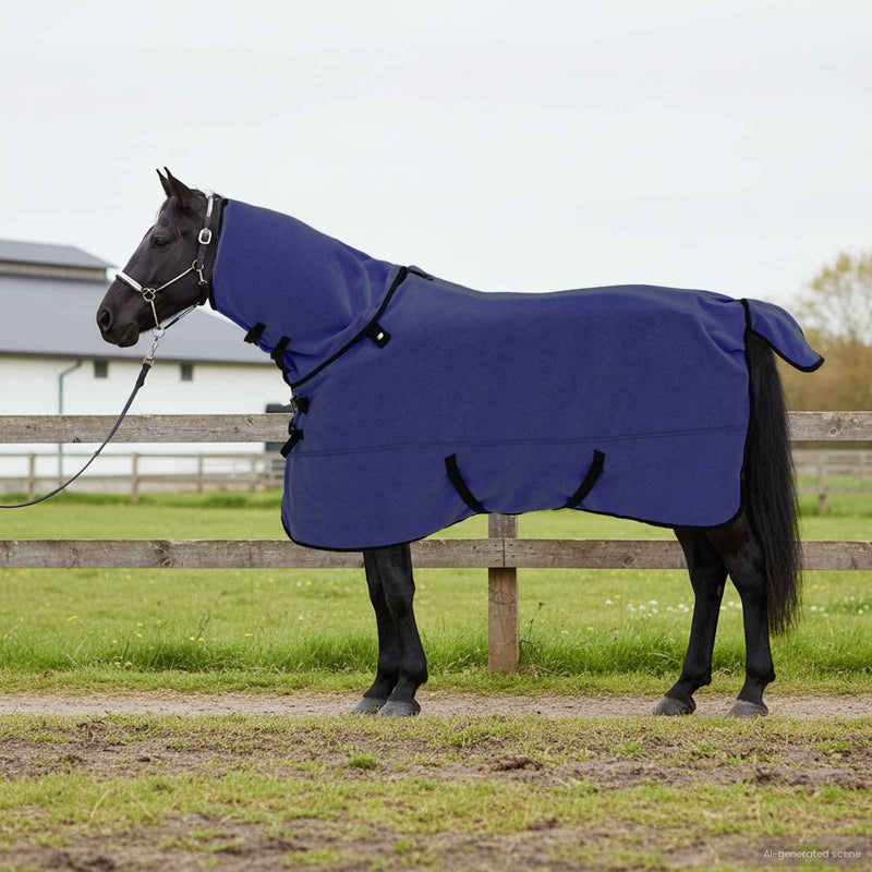 Afbeelding laden in galerijviewer, Vidaxl paardendeken marineblauw polyester
