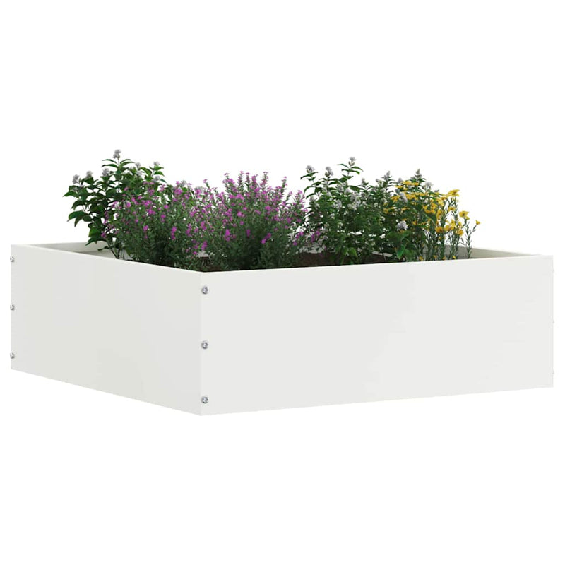 Afbeelding laden in galerijviewer, Vidaxl tuinrand wit 40 x 40 x 13 cm staal
