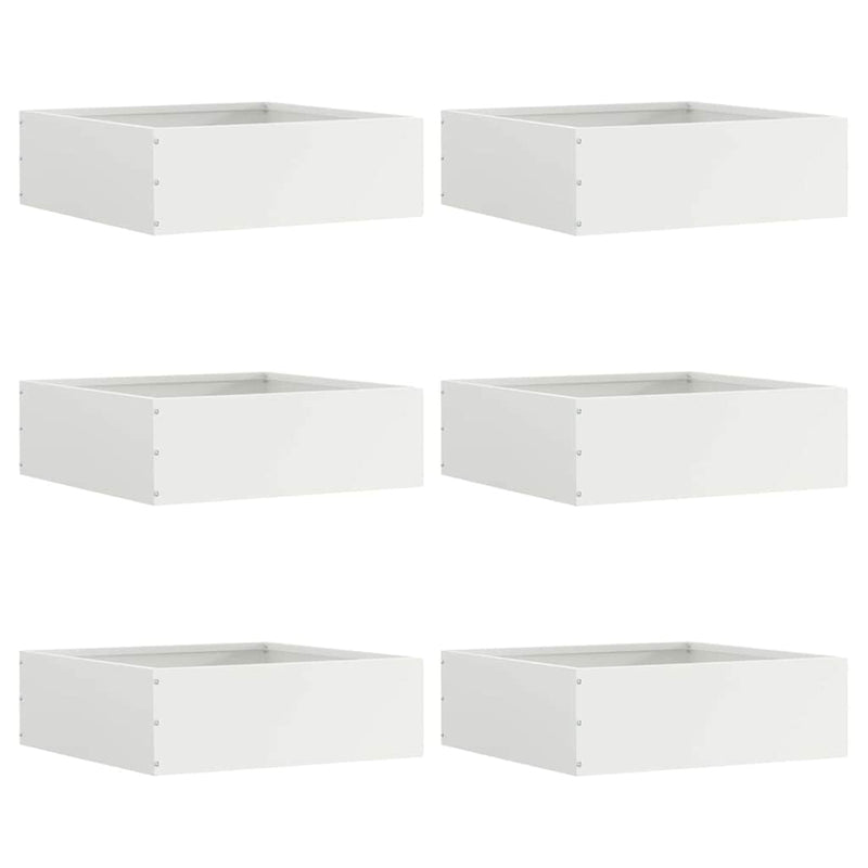Afbeelding laden in galerijviewer, Vidaxl gazonrand 6 st 40 x 40 x 13 cm staal wit
