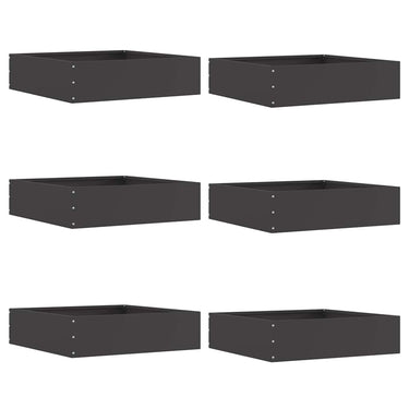 Vidaxl tuinrand 6 pcs zwart 50 x 50 x 13 cm staal