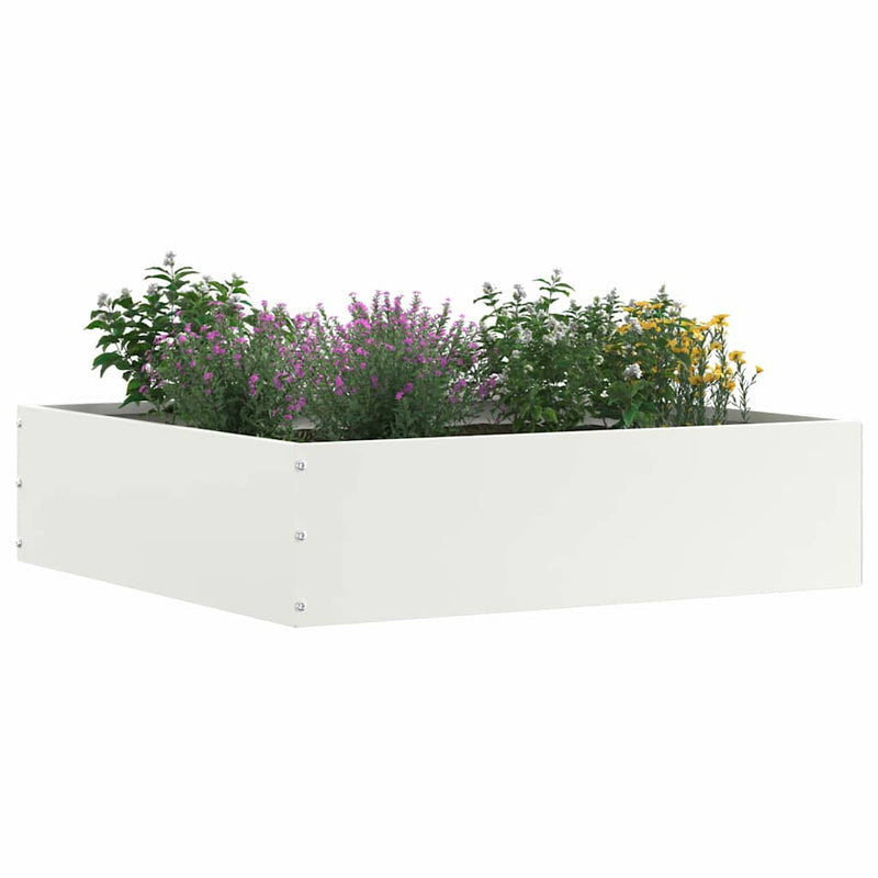 Afbeelding laden in galerijviewer, Vidaxl tuinrand wit 50 x 50 x 13 cm staal
