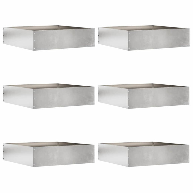 Afbeelding laden in galerijviewer, Vidaxl tuinrand 6 pcs zilver 50 x 50 x 13 cm roestvrij staal
