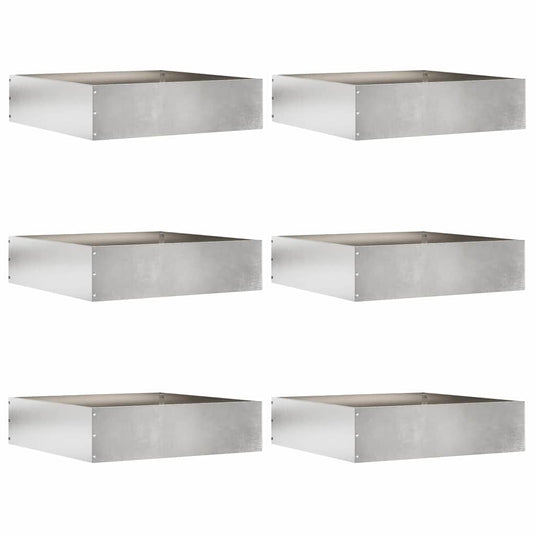 Vidaxl tuinrand 6 pcs zilver 50 x 50 x 13 cm roestvrij staal