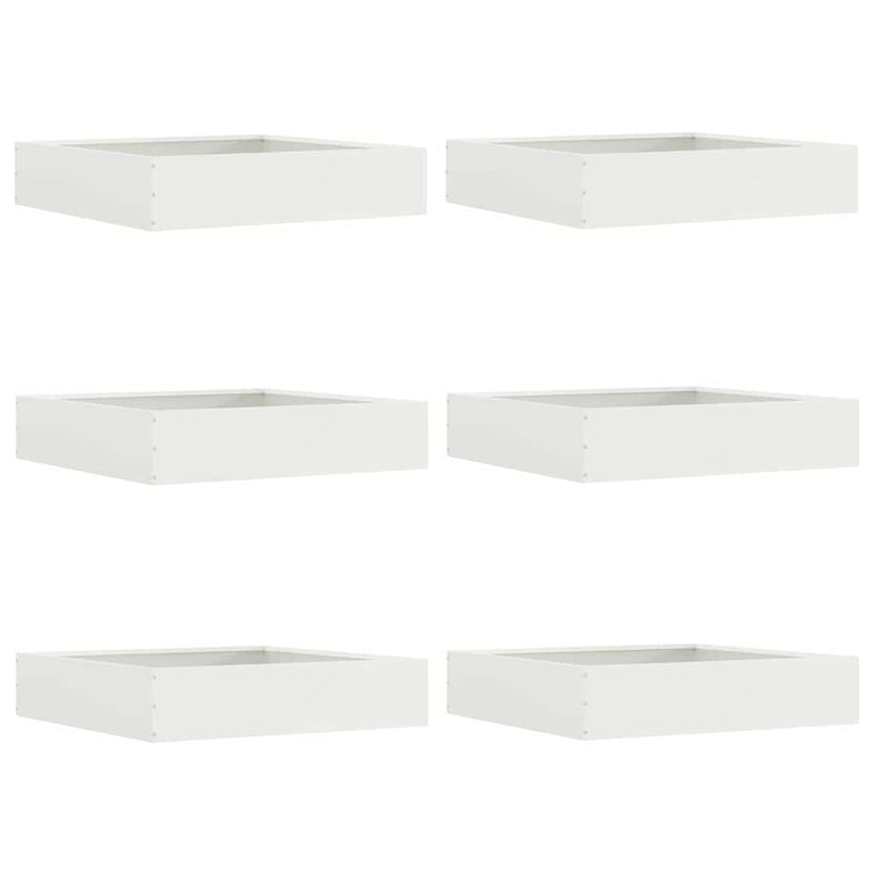 Afbeelding laden in galerijviewer, Vidaxl tuinrand 6 pcs wit 60 x 60 x 13 cm staal
