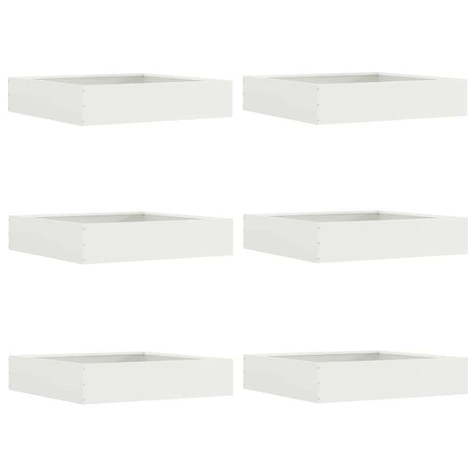 Vidaxl tuinrand 6 pcs wit 60 x 60 x 13 cm staal