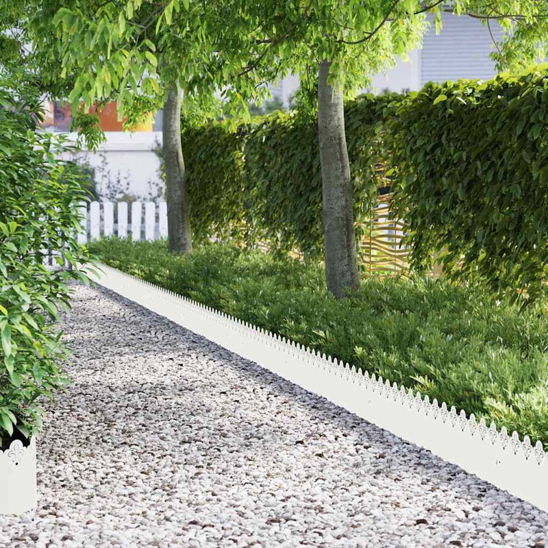 Afbeelding laden in galerijviewer, Vidaxl gazonranden 30 pcs wit 103 x 0,05 x 22 cm staal
