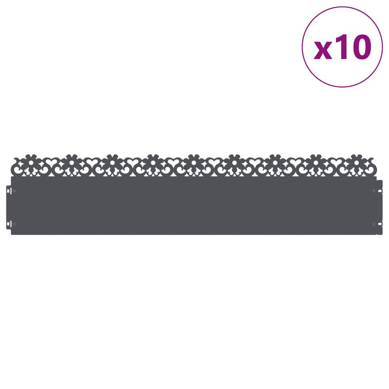 Afbeelding laden in galerijviewer, Vidaxl gazonranden 10 pcs antraciet 103 x 0,05 x 22 cm staal
