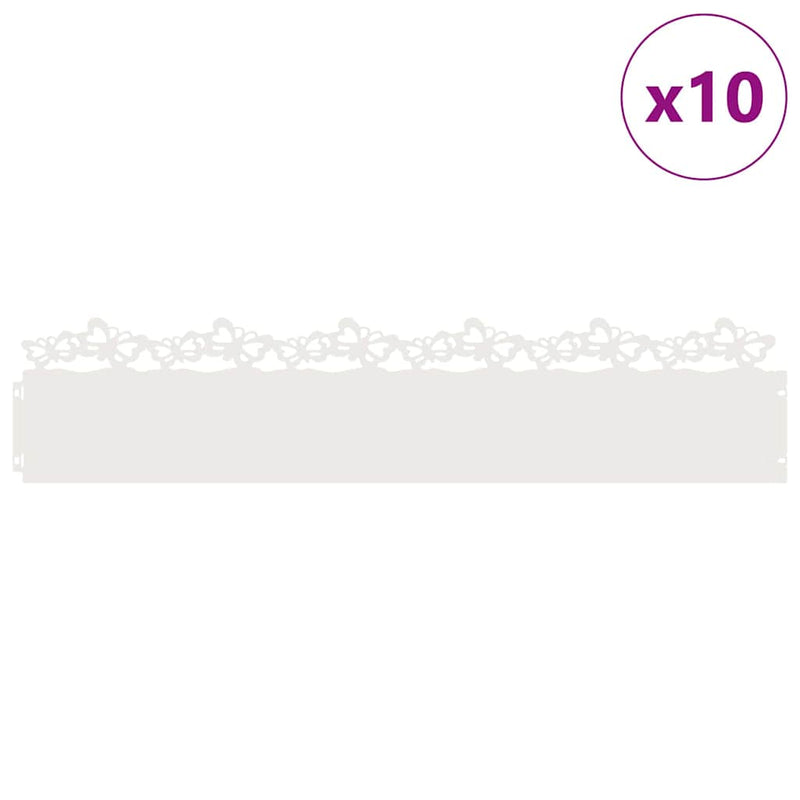 Afbeelding laden in galerijviewer, Vidaxl gazonranden 10 pcs wit 103 x 0,05 x 22 cm staal
