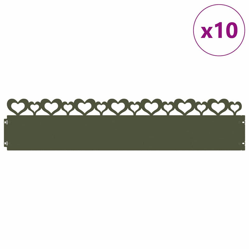 Afbeelding laden in galerijviewer, Vidaxl gazonranden 10 pcs olijf groen 103 x 0,05 x 22 cm staal
