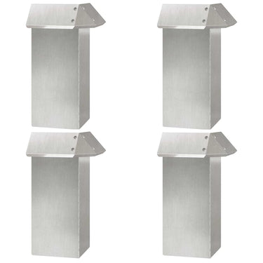 Vidaxl slakkenhekje 4 pcs zilver 13,5 x 13,5 x 25 cm roestvrij staal