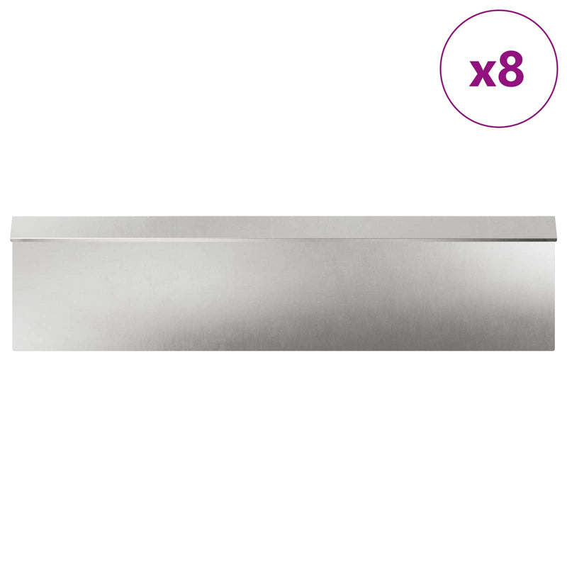 Afbeelding laden in galerijviewer, Vidaxl slakkenhekken 12 st 100 x 3,5 x 25 cm roestvrij staal zilver

