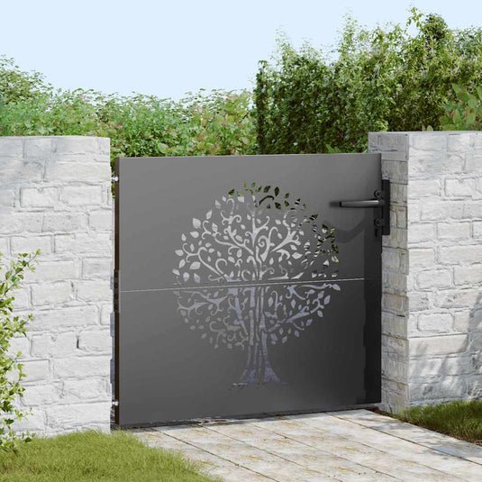 Vidaxl tuinpoort met slot zwart 85 x 100 cm poedergecoat staal