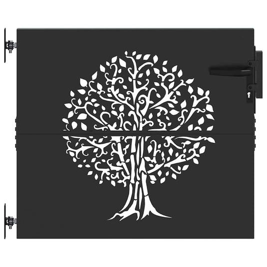 Vidaxl tuinpoort met slot zwart 85 x 100 cm poedergecoat staal