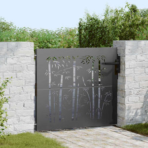 Vidaxl tuinpoort 85 x 100 cm poedergecoat staal zwart vergrendelbaar