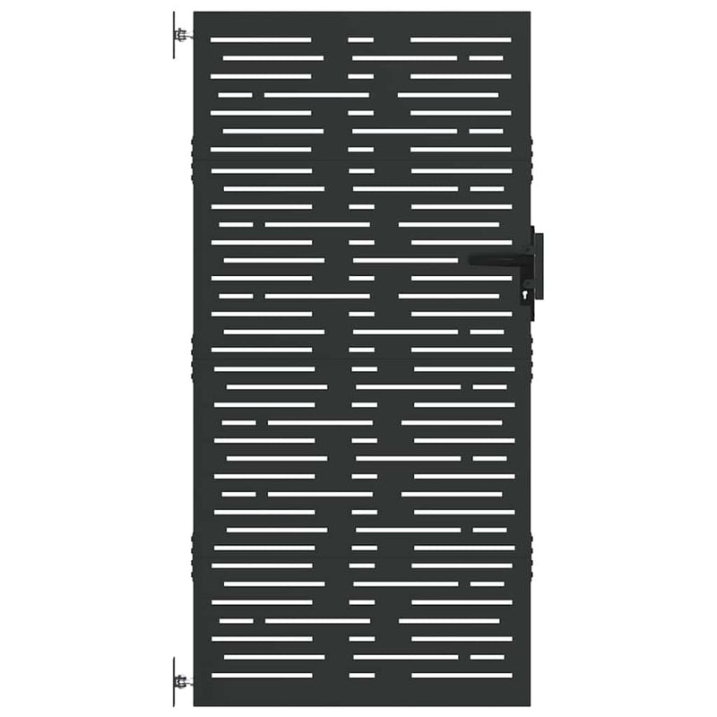 Afbeelding laden in galerijviewer, Vidaxl tuinpoort met slot zwart 85 x 175 cm poedergecoat staal
