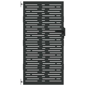 Vidaxl tuinpoort 85 x 175 cm poedergecoat staal zwart vergrendelbaar