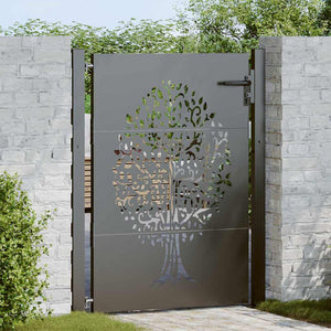 Vidaxl tuinpoort 110 x 155 cm poedergecoat staal zwart vergrendelbaar