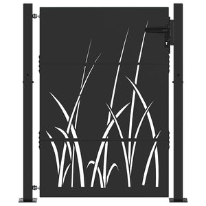 Vidaxl tuinpoort 110 x 155 cm poedergecoat staal zwart vergrendelbaar