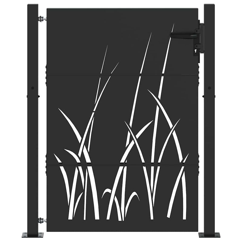 Afbeelding laden in galerijviewer, Vidaxl tuinpoort 110 x 155 cm poedergecoat staal zwart vergrendelbaar
