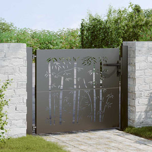 Vidaxl tuinpoort 110 x 105 cm gepoedercoat staal zwart vergrendelbaar