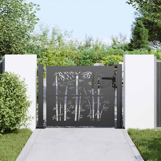Vidaxl tuinpoort met slot zwart 110 x 105 cm gepoedercoat staal