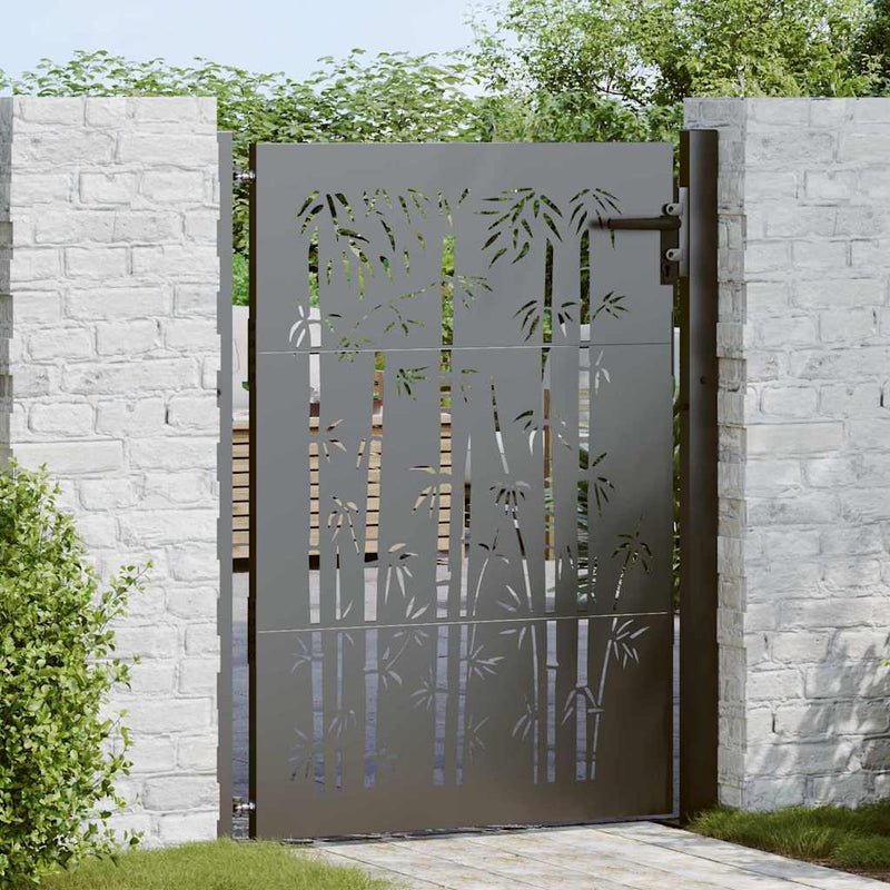 Afbeelding laden in galerijviewer, Vidaxl tuinpoort met slot zwart 110 x 155 cm gepoedercoat staal
