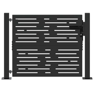 Vidaxl tuinpoort met slot zwart 110 x 105 cm gepoedercoat staal