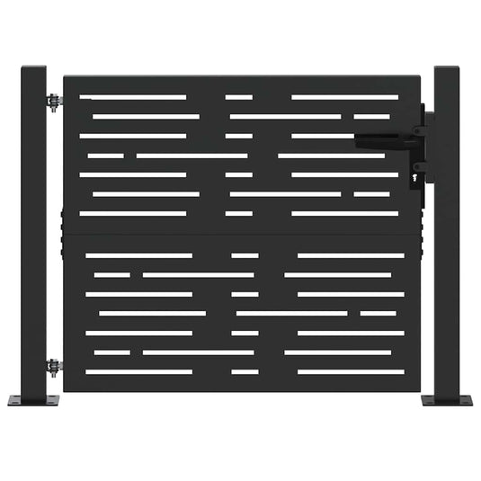 Vidaxl tuinpoort met slot zwart 110 x 105 cm gepoedercoat staal