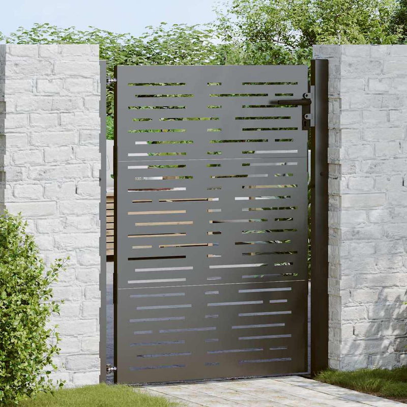 Afbeelding laden in galerijviewer, Vidaxl tuinpoort met slot zwart 110 x 130 cm gepoedercoat staal
