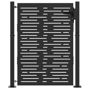 Vidaxl tuinpoort met slot zwart 110 x 130 cm gepoedercoat staal