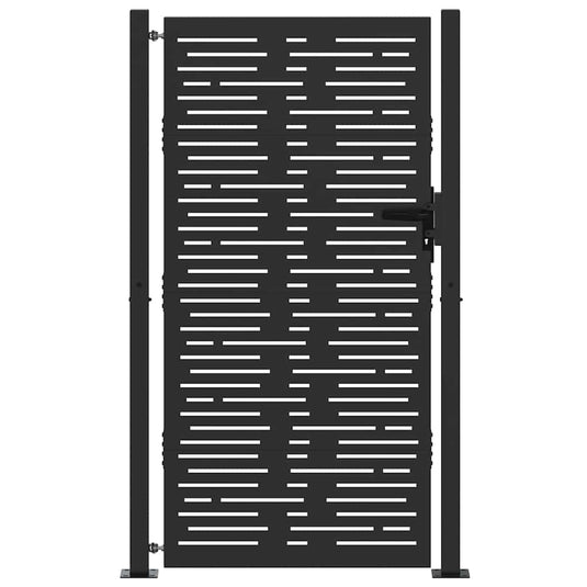 Vidaxl tuinpoort met slot zwart 110 x 205 cm gepoedercoat staal