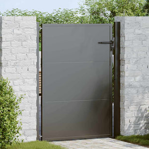 Vidaxl tuinpoort 110 x 130 cm gepoedercoat staal zwart vergrendelbaar